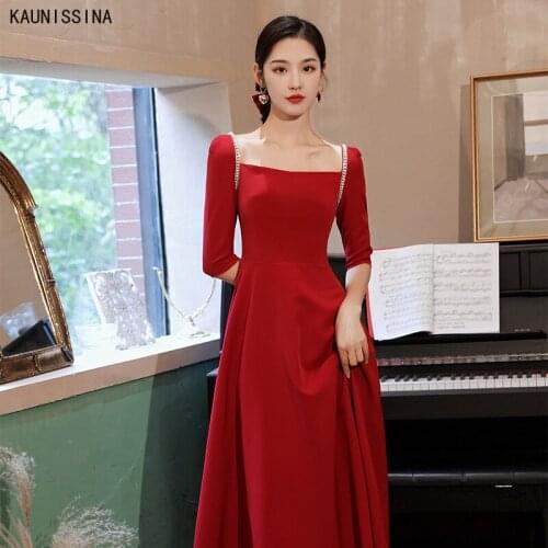 KAUNISSINA Women's Dresses Below The Knee