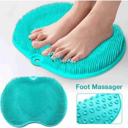 Lazy Bath Shower Back Brush Silicone Exfoliating Scrub Mat Cleaning Massage Cushion Pad Massage Pad Foot Massage Shower