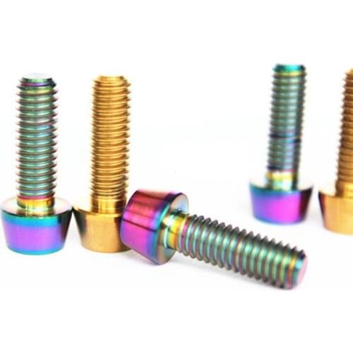 LOT4 M5x15mm GR5 Titanium Cone head Head Bolts For Bicycle Derailleur Lever