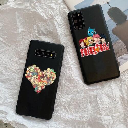 Fashion cartoon Manga Fairy Tail Black TPU Phone case for A10 A30 A40 A50 A60 A70 A41A51A71 A81 A91