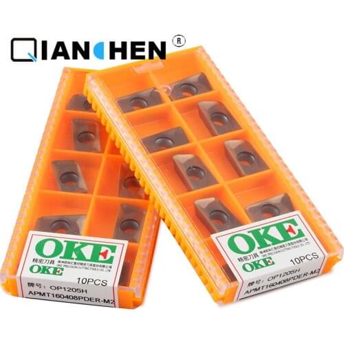 OKE 10pcs/lot High Precision High Performance High Strength CNC APMT160408PDER-M2 OP1205H Industry Carbide Inserts Hard Alloy