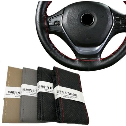 Car Steering Wheel Braid Cover Soft Texture Car Covers With Needles And Thread Artificial Leather Car Styling Covers