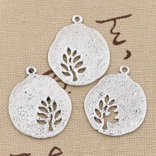 8pcs Charms Leaf Tree 28x23mm Antique Making Pendant fit,Vintage Tibetan Silver color,DIY Handmade Jewelry