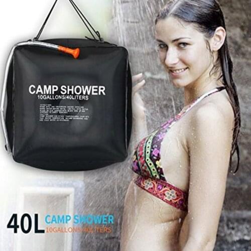 Outdoor Solar Shower Bag Portable 40 Liter Capacity Hiking Camping Sport Heating Shower Bathing Bag