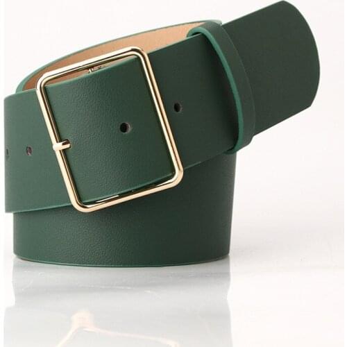 New Fashion 5cm Wide Leather Waist Belt Female Lady Strap Hight Waistband Squre Buckle Corset Belts For Women Dress Accessories