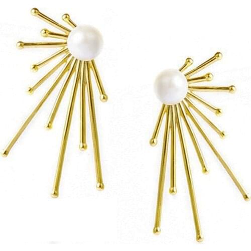 Fireworks irregular pearl earrings wear personalized earrings fashion exaggerated earrings stud earrings flower earrings stud