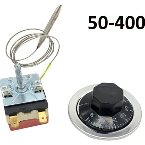 250V 16A Thermostat AC 50-400 degrees Celsius Knob Liquid Rising Temperature Controller NO NC for Electric Oven