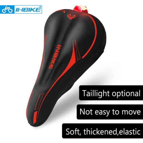 Comfortable Bicycle Saddle Cover with Taillight Mountain Bike Cushion Silica Gel Thick Breathable Cycling Accessories