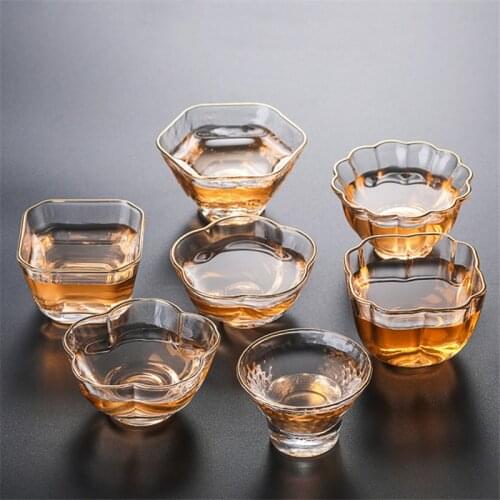 Japanese Style Hammered Glass Small Master Tea Cup Creative Heat Resistant Office Teacup Handmade Transparent Kung Fu Drinkware