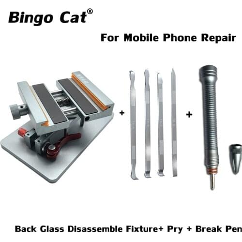 Back Cover Separate Disassembling Clamping Holder Fixture + Break Crack Pen For iPhone 12 Rear Broken Glass Fix LCD Repair Tool