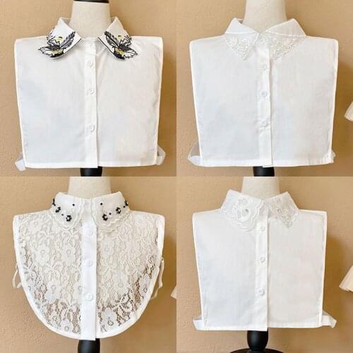 Adult Fake Collars for Women Adjustable Sweater Blouse Decorative Collar Female Button Down Fake Lapel for Dress Accessories