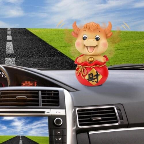 1pc Car Interior Cattle Decoration Personality Festive Ox Doll Ornament Auto Interior Home Decor Car Styling Cute Creative Gifts