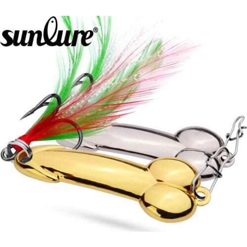 1PC Spoon Fishing Lure 5g/10g/15g/20g/28g/35g Metal Fishing Baits Gold Silver Hard Lure With Red Feather Hooks Fishing Tackle