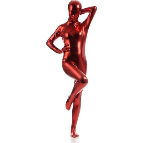 Ainclu Customize for adults and kids Free shipping Shiny Metallic Zentai Suits catsuit