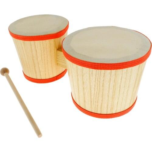 Bongo Drum 4 Inches And 5 Inches, with Drumstick, for Children From 3 Years