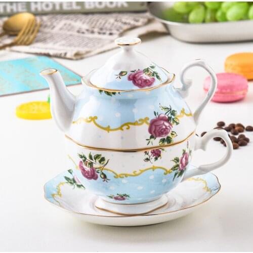 Wourmth 550ml British Teapot Bone china Single Cup Afternoon teapot set 1 Teapot 1 Teacup Creative High-quality Porcelain Gift