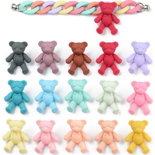 1PCS Spray Paint Candy Colorful Bear Acrylic Chain for DIY Key Chain Phone Case Decoration Jewelry Accessories Iphone 12 Pro