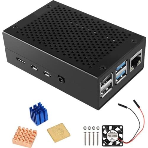 Raspberry Pi 4 B Case Aluminum Case Black Silver Box Metal Enclosure for Raspberry PI 4 Model B