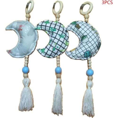 Baby Room Decoration Nordic Style Moon Shape Pendant Toys Children Bedroom Crib Curtain Decor Ornaments Photography Props 69HE