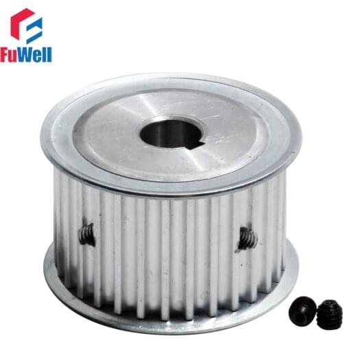 HTD5M-30T Timing Pulley 27mm Width Toothed Belt Pulley With Keyway 12/14/15/16/18/19/20/25mm Bore 30Teeth Transmission Pulley