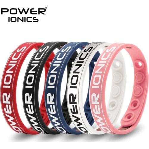 Power Ionics antifatigue power fitness sports silicone ions balance tourmaline germanium charms bracelet wristband bangles