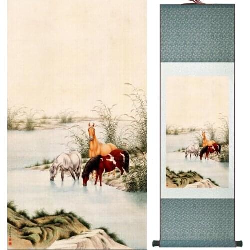 Horse art painting Top quality traditional Chinese Art Painting Home Office Decoration Chinese painting LTW2017112706