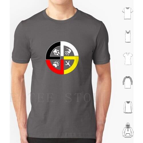 Medicine Wheel 1 ( Prints ) T Shirt DIY Big Size 100% Cotton Native Indian Indigenous Tribe Tribal American Hopi Zuni Navajo