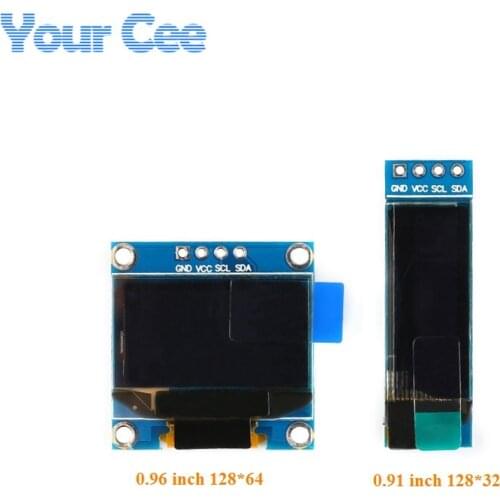0.91 0.96 Inch I2C Serial White OLED LCD Display Module 0.91" 0.96" 12832 12864 SSD1306 LCD Screen Diy Module IIC Communicate
