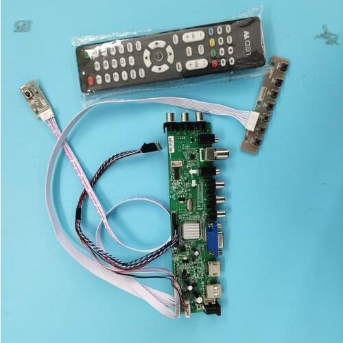 Kit For BT156GW02 V.0 WLED VGA AV LEDDVB-T DVB-T2TV LVDS USB HDMI remote 1366X768 40pin Signal controller board digital 15.6"