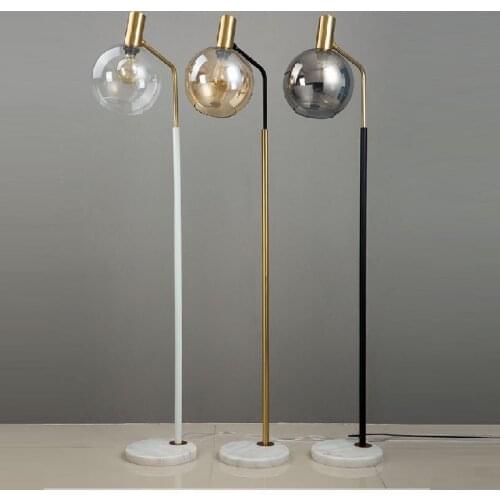 Multicolor Glass Living Room Sofa Bedside Reading Floor Lamp Copper Color Lamp Body Glass Lampshade Nordic Led Floor Lamp