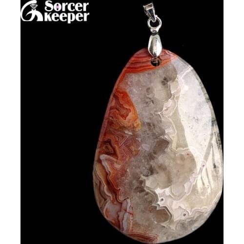 Natural Gem Stone Crazy Lace Rosetta Agates Pendant Fit DIY Necklace Slide Healing Beads for Women Men Jewelry Making BF293