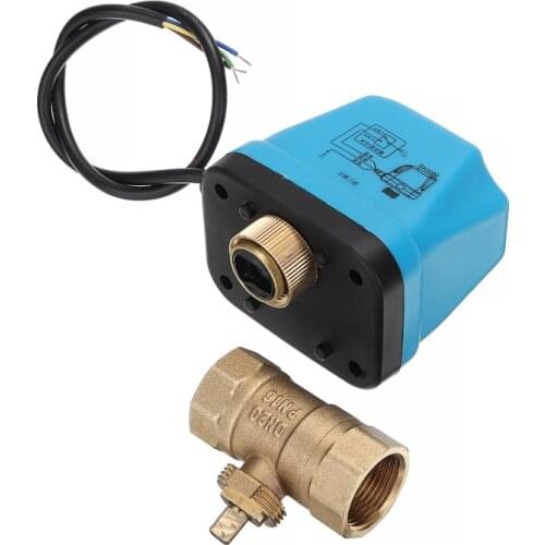 Stainless Steel Motorized Ball Valve Brass G3/4" DN20 3/4 Inch Two Way 3 Wires 220V Control Miniature Electrical Ball Valve