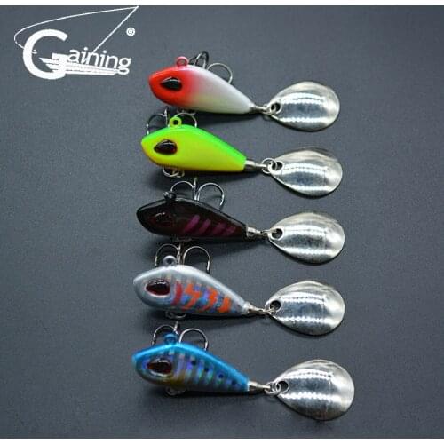Gaining New 5Pcs Metal Mini VIB With Spoon Fishing Lure 6g-25g Winter Ice Lures Fishing Tackle Crankbait Vibration Spinner