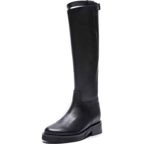 Autumn/winter 2018 new foreign trade womens shoes party with leather thigh-high boots knight female with low tide, 181027