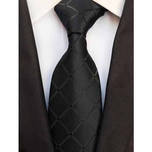 New Design 8cm Mens Formal Ties Black Suits Shirt Plaids Necktie for Wedding Meeting