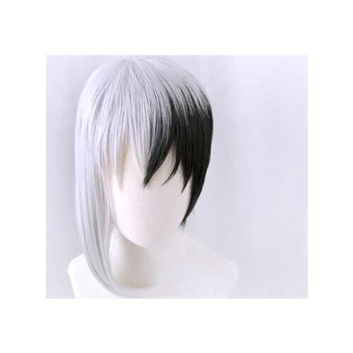 Anime Dr.Stone Cosplay Asagiri Gen Black White Costume Wig Heat Resistant Synthetic Hair Role Play Wig+ Wig Cap