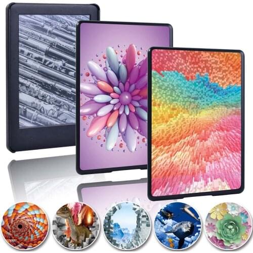 Printed 3D Art Tablet Cover Case for Amazon Kindle 8/10th Paperwhite 1/2/3/4 Anti-Dust Plastic Case + Pen