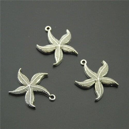 20pcs Silver Color Starfish Charms Sea Star Charms DIY Bracelet Jewelry A2243