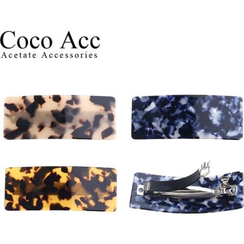 Wide cellulose acetate acetic acid sheet korea high-end hair barrettes clips for women girls