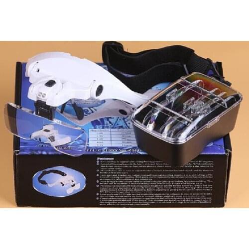 Reading Glasses with Light and Multi-lens Replacement Head-wear Magnifying Glass 9892B2