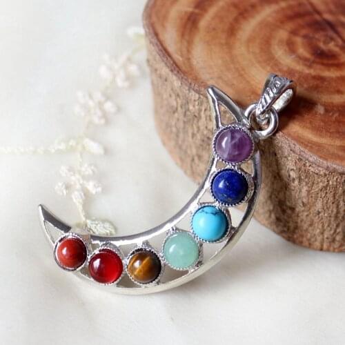 Vintage Jewelry Gemstone Loose Beads Decor Moon Charm Pendant for Necklace