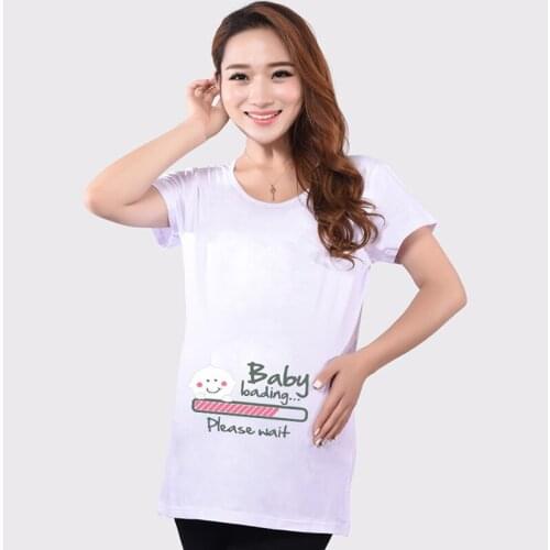 Funny maternity shirts cute pregnancy tops short sleeve maternity clothes for pregnant women 5 colors soft cotton t-shirts hot