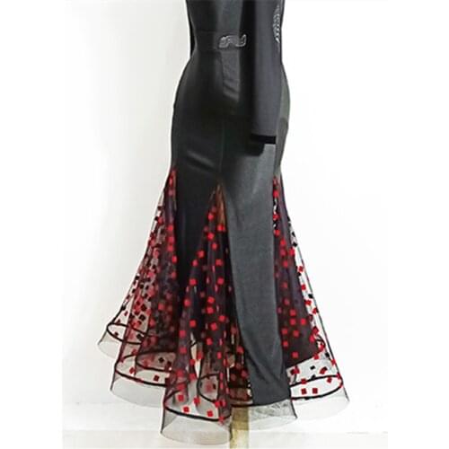 New Latin Dance Dress Women Wrinkle and Lotus Design Latin Dance Skirt Samba Tango Chacha Belly Dancing Performamnce