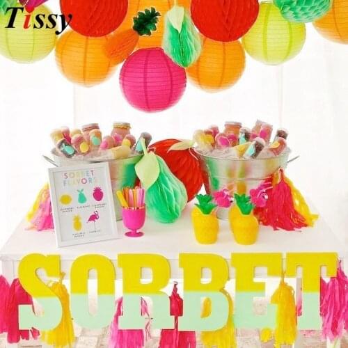 1Set Summer Party Flamingo Aloha Banners /Fruits Balloon For Kids Birthday /Wedding Decorations Tropical Hawaiian Party Supplies