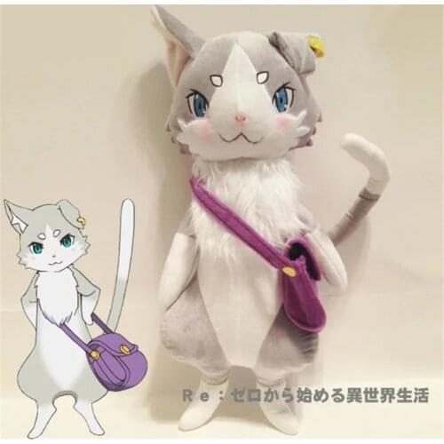 1pcs 23cm Plush Stuffed Doll Anime Re:Life in A Different World from Zero Animal Puck Cat Toy Cosplay Prop Decor for Boy Girl