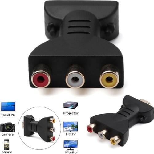 1080P AV Digital Signal Copper+Plastic AV Component Converter HDMI-compatible MaleTo 3RGB RCA Video Audio Adapter For HDTV DVD