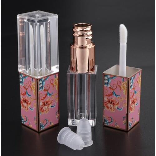2 Pieces 3.5 mL Empty Lip Gloss Tubes Containers, Clear Mini Refillable Lip Balm Bottles with Wand for Women Girls Beauty Tool