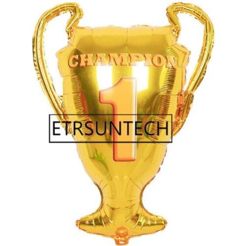 200pcs Gold Championship Trophy Foil Balloons Sports Theme Party Balloon Children Birthday Party Decorations Win Party Supplies