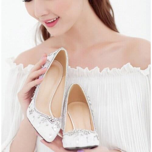 2020 New Style High Stiletto Heel 9cm Bridal Bridesmaid Dress Shoe White Pointed Toe Wedding Shoes Popular Formal Dress Shoes