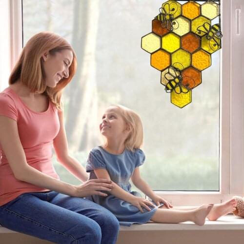 2021 New Wall Sticker Removable Hexagonal Shape Blue Bumble Bee Self-adhesive Decal Decoration for Home Wall stickers Wholesale